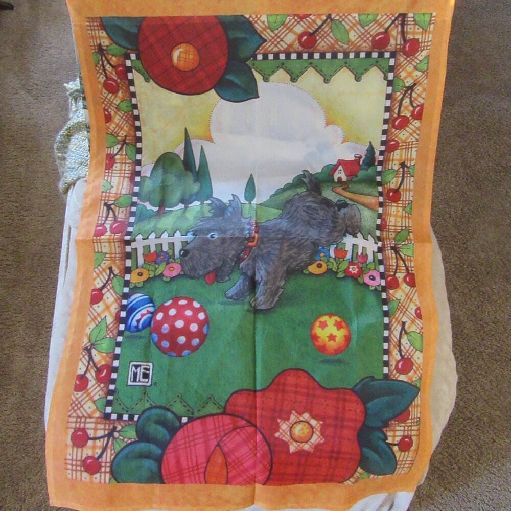 Mary Engelbreit Toto Terrier Vintage Floral Garden Flag 26x38